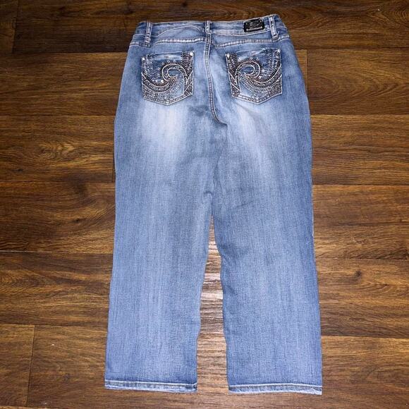 Cache embellished rhinestone jeans - Picture 1 of 7